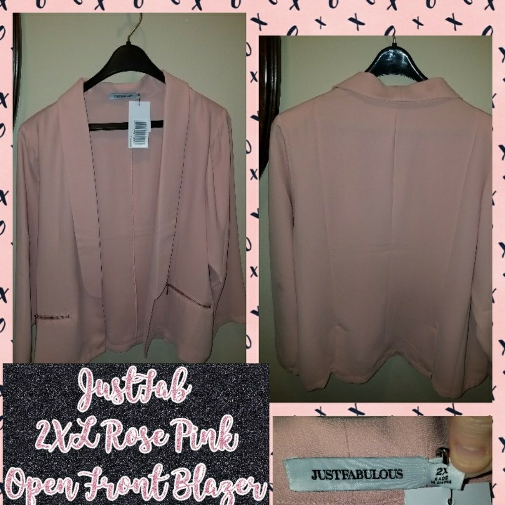 NWT 2XL JustFab Rose Pink  Blazer